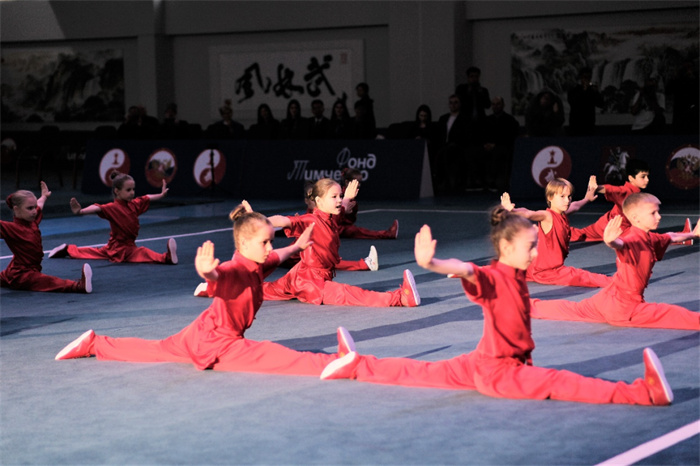 俄羅斯青少年在開幕式上進行武術(shù)表演。駐俄羅斯大使館供圖