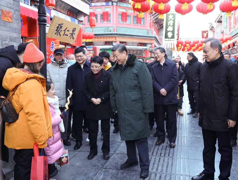 2024年2月1日，習(xí)近平總書記在天津古文化街考察。