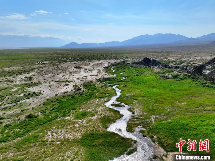 圖為航拍都蘭湖國家濕地公園綠意盎然?！∑钤鲚?攝