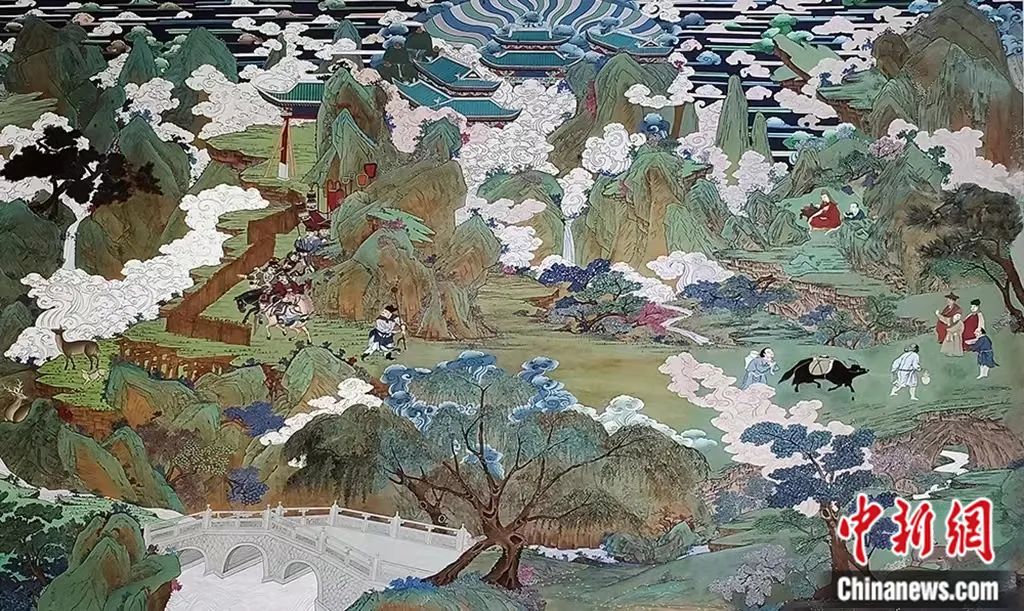 臨摹、補繪的青海瞿曇寺壁畫。受訪者 供圖