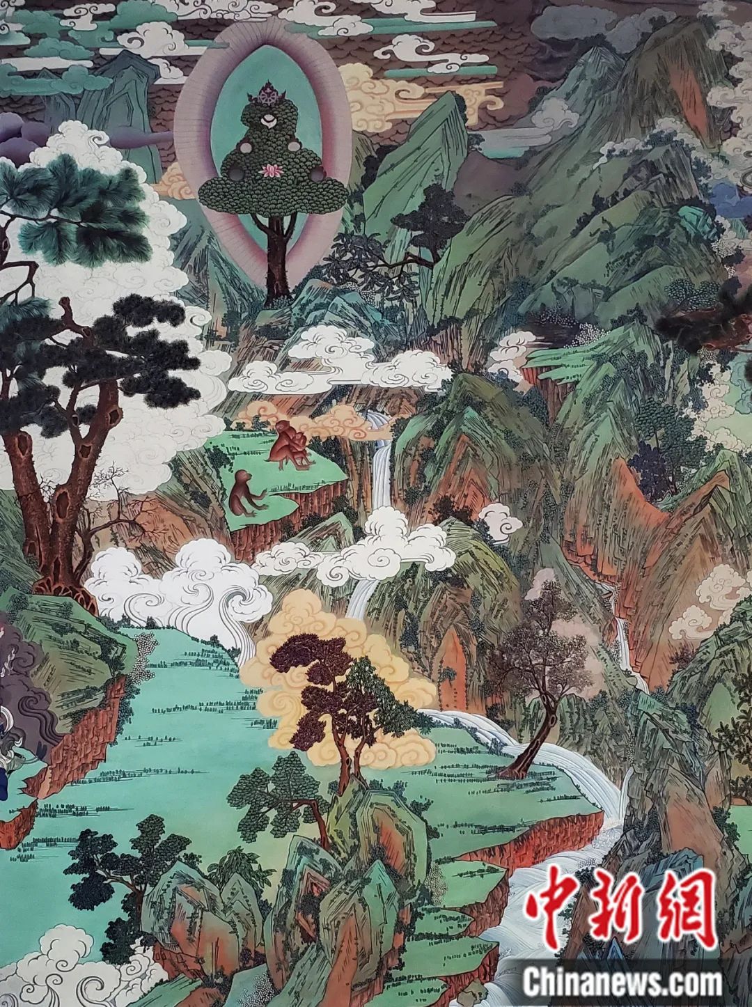 臨摹、補(bǔ)繪的青海瞿曇寺壁畫。受訪者 供圖
